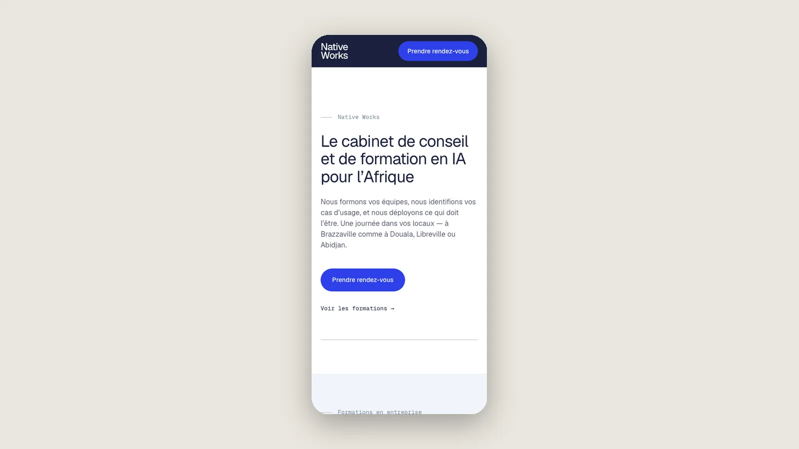Native Works sur mobile